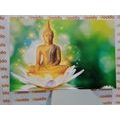 CANVAS PRINT GOLDEN BUDDHA ON A LOTUS FLOWER - PICTURES FENG SHUI - PICTURES