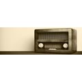 CANVAS PRINT RETRO RADIO IN SEPIA DESIGN - BLACK AND WHITE PICTURES - PICTURES