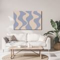 TABLEAU SUR TOILE – COURBES ABSTRAITES DÉLICATES EN BLEU - IMAGES FORMES ABSTRAITES - TABLEAUX
