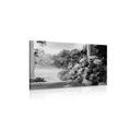 CANVAS PRINT SPRING BOUQUET BY THE WINDOW IN BLACK AND WHITE - BLACK AND WHITE PICTURES{% if product.category.pathNames[0] != product.category.name %} - PICTURES{% endif %}