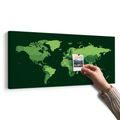 OBRAZ NA KORKU DETAILNÍ MAPA SVĚTA V ZELENÉ BARVĚ - OBRAZY NA KORKU - OBRAZY