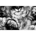 CANVAS PRINT IMPRESSIONISTIC WORLD OF FLOWERS IN BLACK AND WHITE - BLACK AND WHITE PICTURES - PICTURES