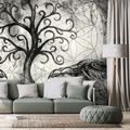 SELF ADHESIVE WALLPAPER BLACK AND WHITE MAGICAL TREE OF LIFE - SELF-ADHESIVE WALLPAPERS - WALLPAPERS