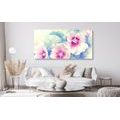 WANDBILD BLUMEN IN ROSA AQUARELL - BILDER BLUMEN - BILDER