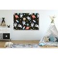 CANVAS PRINT SPACE ADVENTURE - CHILDRENS PICTURES - PICTURES