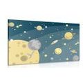 CANVAS PRINT UNUSUAL TRIP IN SPACE - CHILDRENS PICTURES - PICTURES