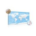 DECORATIVE PINBOARD STYLISH WORLD MAP - PICTURES ON CORK - PICTURES