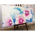 WANDBILD BLUMEN IN ROSA AQUARELL - BILDER BLUMEN - BILDER