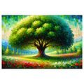 OBRAZ BAREVNÝ STROM ŽIVOTA NA LOUCE - OBRAZY STROMY ŽIVOTA - OBRAZY