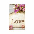 AFFICHE AVEC MONTURE L'INSCRIPTION &QUOT;LOVE&QUOT; SUR UNE PIERRE - AMOUR - AFFICHES