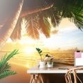 WALL MURAL SUNRISE ON A CARIBBEAN BEACH - WALLPAPERS NATURE - WALLPAPERS