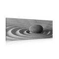 CANVAS PRINT MEDITATING STONE IN BLACK AND WHITE - BLACK AND WHITE PICTURES - PICTURES