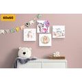 CANVAS PRINT SET FOR CHILDREN IN SOFT COLORS - SET OF PICTURES - PICTURES