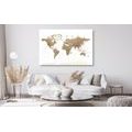 CANVAS PRINT BEAUTIFUL VINTAGE MAP OF THE WORLD WITH A WHITE BACKGROUND - PICTURES OF MAPS - PICTURES