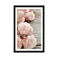 AFFICHE AVEC MONTURE ROSES ROMANTIQUES - FLEURS - AFFICHES