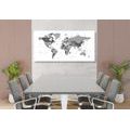 IMPRESSION SUR TOILE CARTE DU MONDE AVEC UNE TOUCHE EN NOIR ET BLANC - CARTES D'IMPRESSIONS SUR TOILE - IMPRESSION SUR TOILE