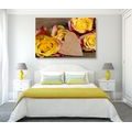 CANVAS PRINT VALENTINE'S YELLOW ROSES - VINTAGE AND RETRO PICTURES - PICTURES