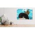 CANVAS PRINT PIRATE SHIP ON A WHALE - CHILDRENS PICTURES - PICTURES