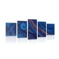 5-PIECE CANVAS PRINT BLUE ABSTRACTION - ABSTRACT PICTURES - PICTURES