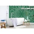 PAPIER PEINT DÉLICAT MANDALA ETHNIQUE DANS UN DESIGN VERT - FOND D'ÉCRAN FENG SHUI - PAPIER PEINT