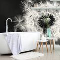 SELF ADHESIVE WALL MURAL BLACK AND WHITE DETAIL OF A DANDELION - SELF-ADHESIVE WALLPAPERS - WALLPAPERS