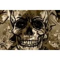 CANVAS PRINT SKULL IN SEPIA DESIGN - BLACK AND WHITE PICTURES - PICTURES