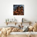 QUADRO SU TELA – CASA DI HALLOWEEN CON FANTASMI - QUADRI HALLOWEEN E HORROR - STAMPE E QUADRI