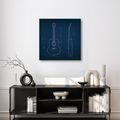 WANDBILD BLAUER GITARRENPLAN - MUSIKBILDER - BILDER