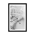 POSTER WITH MOUNT ROMANTIC STILL LIFE IN VINTAGE STYLE IN BLACK AND WHITE - BLACK AND WHITE - POSTERS