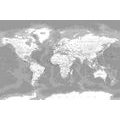CANVAS PRINT STYLISH BLACK AND WHITE WORLD MAP - PICTURES OF MAPS - PICTURES