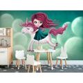 SELF ADHESIVE WALLPAPER LITTLE GIRL WITH A UNICORN - SELF-ADHESIVE WALLPAPERS - WALLPAPERS