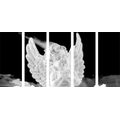 5-PIECE CANVAS PRINT BLACK AND WHITE CARING ANGEL IN THE SLY - BLACK AND WHITE PICTURES - PICTURES