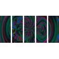 5-PIECE CANVAS PRINT ABSTRACTION WITH PREDOMINANT GREEN COLOR - ABSTRACT PICTURES{% if product.category.pathNames[0] != product.category.name %} - PICTURES{% endif %}