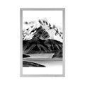 POSTER BEAUTIFUL MOUNTAIN LANDSCAPE IN BLACK AND WHITE - BLACK AND WHITE - POSTERS