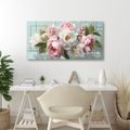 OBRAZ JEMNÉ RŮŽOVÉ A BÍLÉ PIVOŇKY - OBRAZY KVĚTŮ - OBRAZY