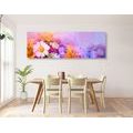 CANVAS PRINT OIL PAINTING OF COLORFUL FLOWERS - PICTURES FLOWERS - PICTURES