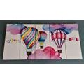 5-PIECE CANVAS PRINT BALLOONS IN THE WIND - CHILDRENS PICTURES - PICTURES