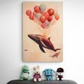 CANVAS PRINT DREAMY WHALE WITH BALLOONS - DREAMY LITTLE ANIMALS - PICTURES