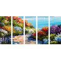 5-PIECE CANVAS PRINT FLORAL SEA - PICTURES OF NATURE AND LANDSCAPE - PICTURES