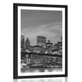 AFFICHE AVEC MONTURE EN NOIR ET BLANC PONT DE BROOKLYN - NOIR ET BLANC - AFFICHES