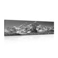 CANVAS PRINT BEAUTIFUL MOUNTAIN PEAK IN BLACK AND WHITE - BLACK AND WHITE PICTURES - PICTURES