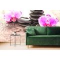 FOTOTAPETA ORCHIDEA A ZEN KAMENE NA DREVE - TAPETY FENG SHUI - TAPETY