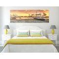 CANVAS PRINT OF BOATS AT SUNSET - PICTURES OF NATURE AND LANDSCAPE - PICTURES