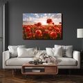 TABLEAU SUR TOILE – COQUELICOTS AU COUCHER DU SOLEIL - TABLEAUX DE CHAMPS ET PRAIRIES - TABLEAUX