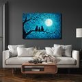 WANDBILD KATZEN IM MONDSCHEIN - HALLOWEEN- UND HORROR-BILDER - BILDER