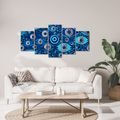 TABLEAU EN 5 PARTIES – YEUX BLEUS PROTECTEURS - TABLEAUX PAR THÈME - TABLEAUX