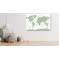 DECORATIVE PINBOARD MAP IN GREEN DESIGN - PICTURES ON CORK - PICTURES