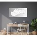 CANVAS PRINT BLACK AND WHITE MAP OF SLOVAKIA - PICTURES OF MAPS - PICTURES