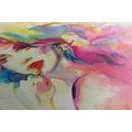 CANVAS PRINT WATERCOLOR FEMALE PORTRAIT - PICTURES OF WOMEN - PICTURES