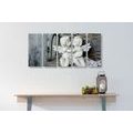 5-PIECE CANVAS PRINT STATUES OF ANGELS ON A BENCH - PICTURES OF ANGELS - PICTURES